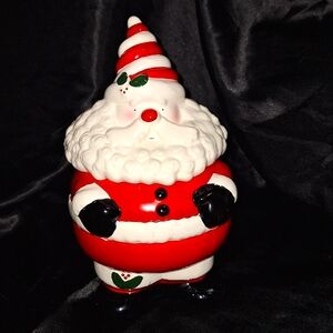 Vintage Super Cute Chubby Santa Cookie Jar~Christmas~Rare Find